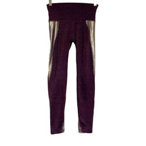 Aerie chill play move S maroon with metallic side leggings